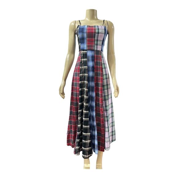 Autumn Adeigbo Womens Sierra Dress Size 2 Plaid Grunge Academia Preppy A-Line - Picture 1 of 16